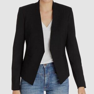 Theory Women's Black Lanai Classic Open-Front Blazer Suit Jacket